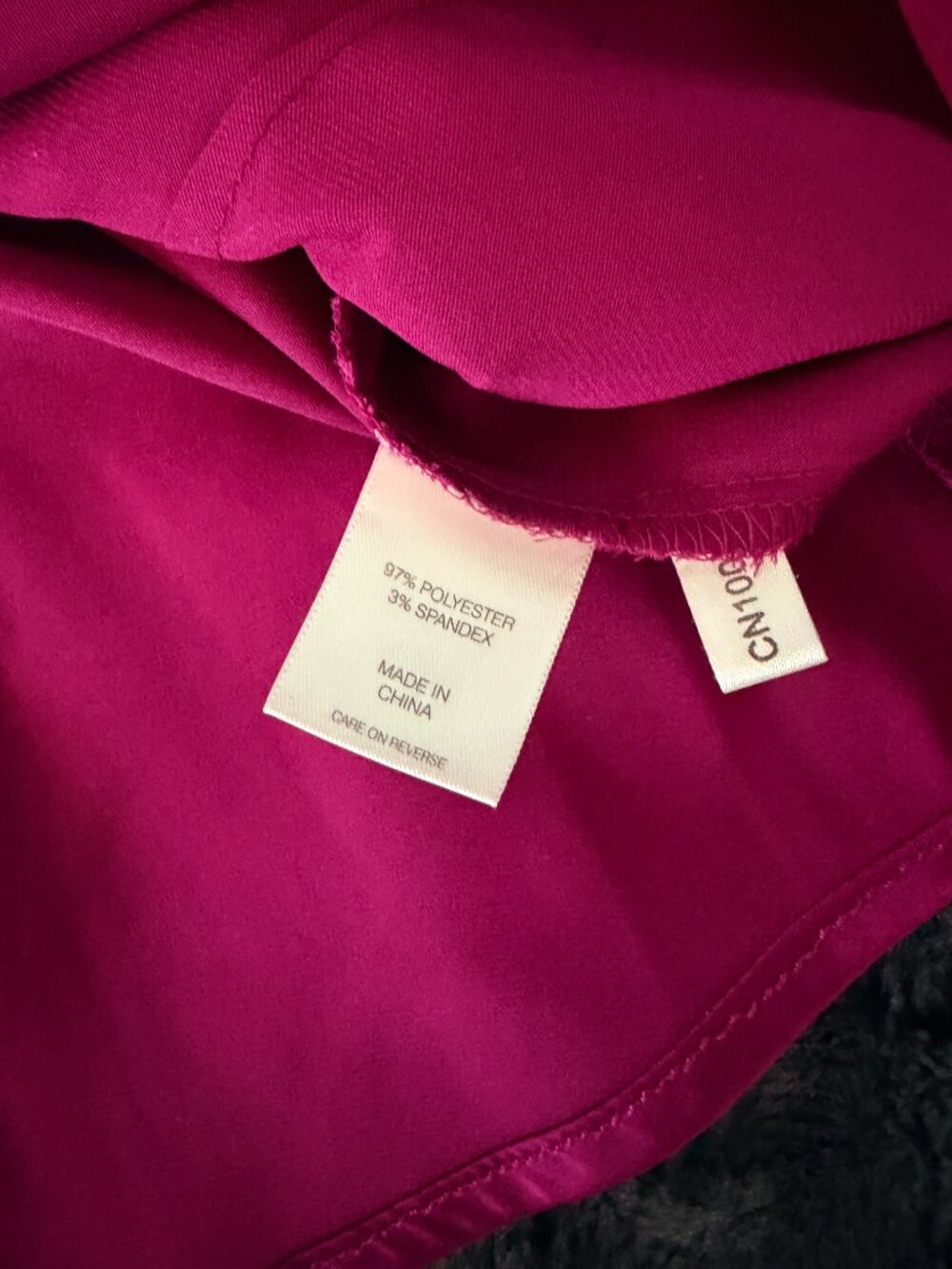 Fuchsia Satin Tie Neck Blouse Womens Medium Pink Short Sleeve Career Barbiecore - Picture 9 of 12